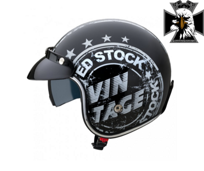 Otvorená moto helma W-TEC Café Racer - Vintage Stock  