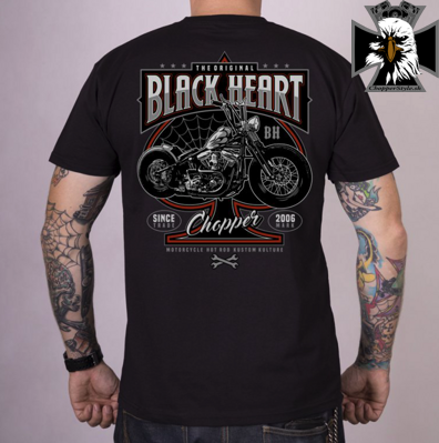 Pánske motorkárske tričko BLACK HEART FLOCK CHOP    