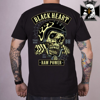 Pánske motorkárske tričko BLACK HEART POWER CHOPPER      