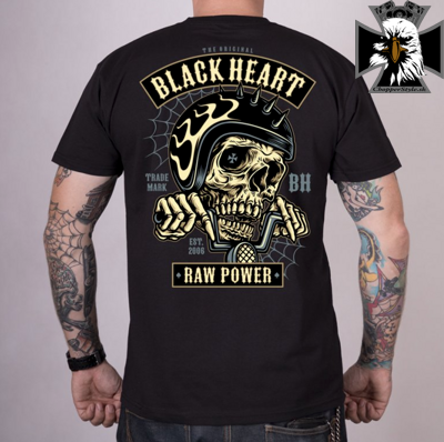 Pánske motorkárske tričko BLACK HEART RAW POWER CHOPPER