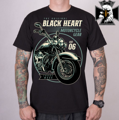 Pánske motorkárske tričko BLACK HEART TERMINATOR