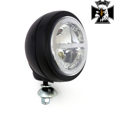 Čierne LED - "E" Prídavné motocyklové svetlo s priemerom paraboly 100mm -1ks