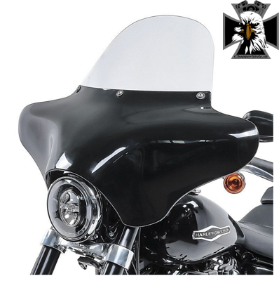Maska batwing s vysokým čírim plexisklom pre motocykle Chopper a Custom - lesklá čierna