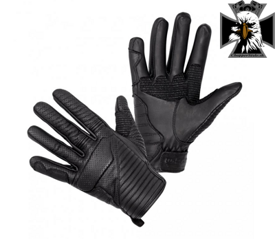 Kožené rukavice na motorku Brilanta - čierne 