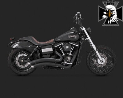 Čierny Vance & Hines výfuk SUPER RADIUS BLACK pre Harley-Davidson