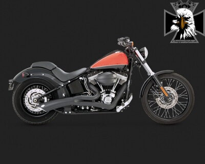 Čierny Vance & Hines výfuk BIG RADIUS 2-INTO-1 BLACK pre Harley Davidson