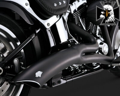 Čierny Vance & Hines výfuk BIG RADIUS 2-INTO-1 BLACK pre Harley Davidson