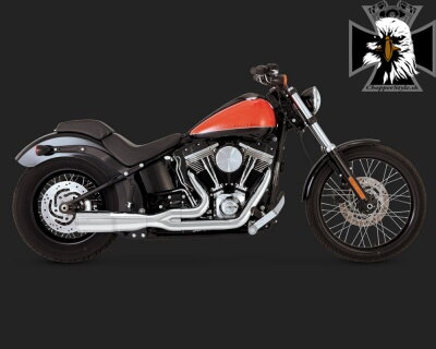 Chrómovaný Vance & Hines výfuk HI-OUTPUT 2-INTO-1 SHORT pre Harley Davidson
