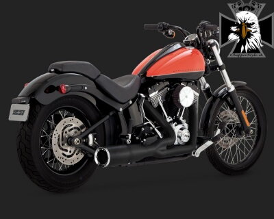 Čierny Vance & Hines výfuk HI-OUTPUT 2-INTO-1 SHORT pre Harley Davidson