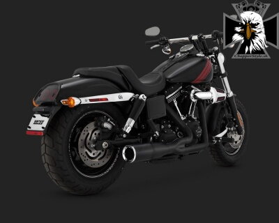 Čierny Vance & Hines výfuk HI-OUTPUT 2-INTO-1 SHORT BLACK pre Harley Davidson