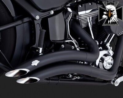 Čierny Vance & Hines výfuk BIG RADIUS 2-INTO-2 BLACK pre Harley Davidson