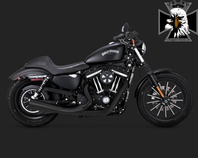 Čierny Vance & Hines výfuk 2-INTO-1 UPSWEEP BLACK pre Harley Davidson