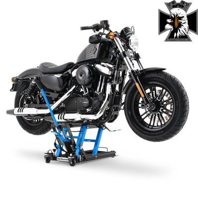 Hydraulický zdvihák / stojan na ťažké motocykle a štvorkolky - 680kg - modrý