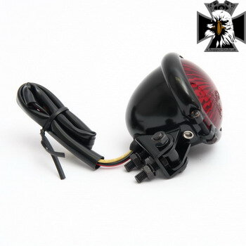 Koncové svetlo motocykla Highway Hawk OLD SCHOOL s LED, E-mark, čierna (1ks) 68-239