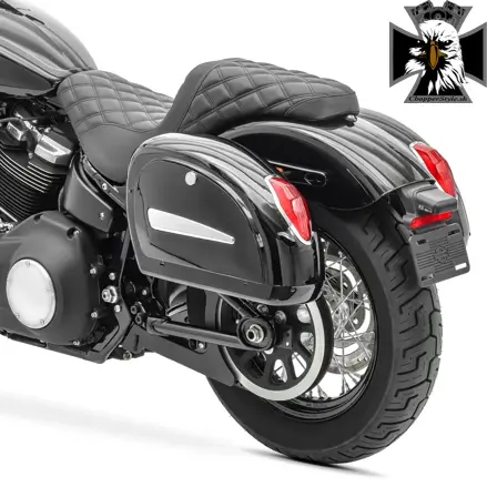 Univerzálne plastové bočné kufre s koncovým svetlom pre motocykle, uzamykateľné - 2ks (pár), čierne
