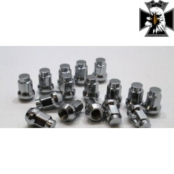 Pochrómovaná kónická matica pre zliatinové ráfiky M10x1,25 pre kľúč 14mm L-28mm 13271