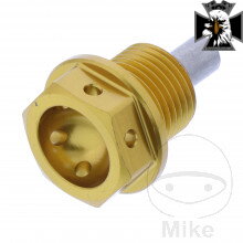 Skrutka výpusť oleja MAG JMP BO M14X1.25 mm 12 mm Alu Racing gold pre Suzuki VL1500 Intruder 1998-2012