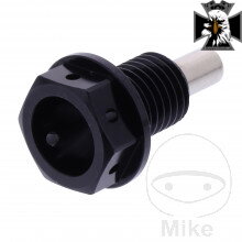 Výpustná skrutka s magnetom M12X1.50 mm 15 mm Alu Racing čierny  pre Honda GoldWing GL1800 2018-2024 