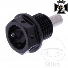Výpustná skrutka s magnetom M14X1.50 mm 12 mm Alu Racing čierny pre Yamaha MT09 / FZ09 RN69 2024-2025