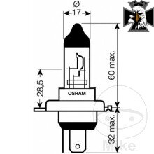 Žiarovka H4 12V60/55W OSR JMP 1590092 alternatíva 1597772 Pre Yamaha Midnight Star XVS 950 2009-2015