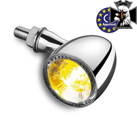 KELLERMANN - LED smerovky s pozičným svetlom pre motocykle BULLET 1000 PL WHITE CHROM