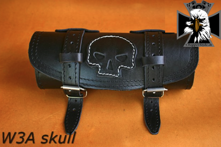 Kožená predná rolka na motocykle (W3A - Skull)