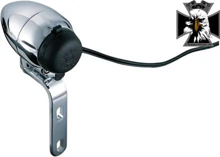 Kuryakyn - Chrómovaná nabíjačka 12V s objímkou na rididlá s priemerom 25mm