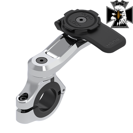 Quad Lock - Chrómovaný univerzálny držiak telefónu / GPS na riadidlá motocykla