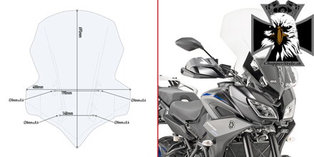 GIVI TURISTICKÝ PLEXI ŠTÍT YAMAHA TRACER 900/ GT (18-20) 2139DT