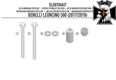 GIVI MONTÁŽNA SADA PRE PADACIE PROTEKTORY SLD01 NA BENELLI LEONCINO 500 (17-20) SLD8704KIT