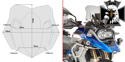 GIVI PLEXI BMW R 1200 GS ADVENTURE (16-18)/R1200 GS (16-18)/ R1250 GS/ADV (19-20) D5124B