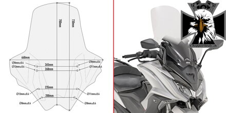 GIVI PLEXI KYMCO AK 550 D6110ST