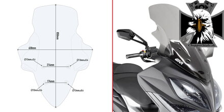 GIVI PLEXI KYMCO XCITING D6104ST