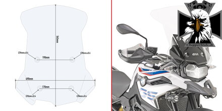 GIVI PLEXI ŠTÍT ČÍRY BMW F 750 GS/F 850 GS (18-21) D5127ST