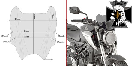 GIVI PLEXI ŠTÍT ZATMAVENÝ HONDA CB 125/300 R (18-19) A1164