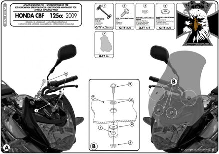 GIVI SADA NA MONTÁŽ PLEXI HONDA CBF 125 (09-14) D317KIT