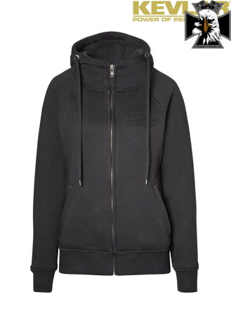 John Doe - Dámska motorkárska mikina WOMENS HOODIE BLACK WITH KEVLAR