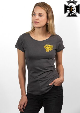 John Doe - Motorkárske tričko dámske T-SHIRT TIGER GREY WOMENS