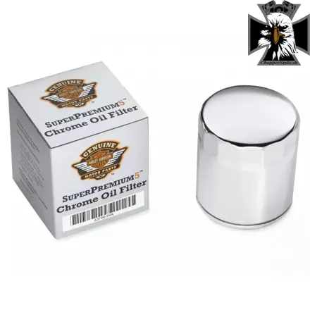 Harley Davidson - Originálny olejový filter pre Harley Davidson Softail / Dyna / Touring do roku 2017 - chrómový