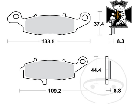TRW - Sandard predné brzdové platničky pravé pre Suzuki VL1500 LC Intruder 2002-2008