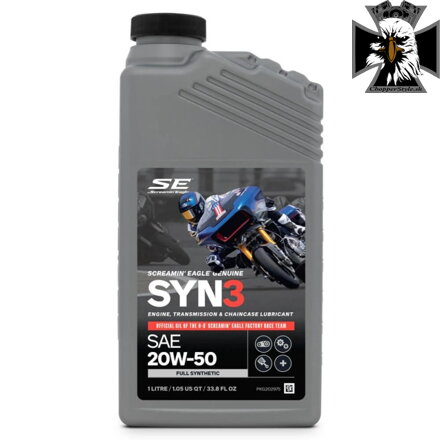 Harley Davidson - Originálny plne syntetický motorový olej Screamin Eagle SYN3 pre Harley Davidson - 1L