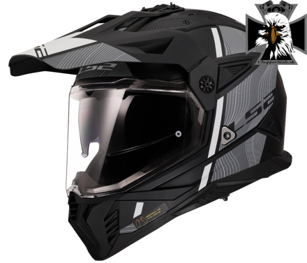 LS2 - Enduro / MX helma na motocykle MX702 PIONEER II HILL MATT BLACK WHITE-06