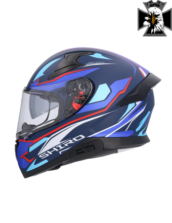 Shiro - Katana sharp integrovaná / uzavretá helma na motocykel - matná modrá