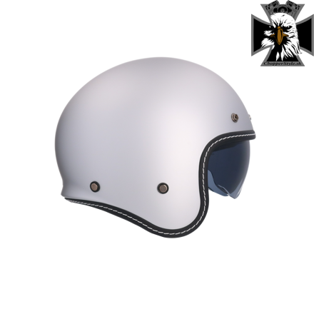 Shiro - Dallas retro otvorená motocyklová helma - matná strieborná