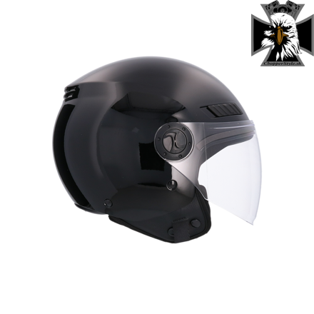 Shiro - Kioto Otvorená helma na motocykel / skúter - čierna lesklá