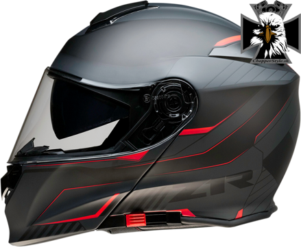 Z1R - Solaris Vyklápacia motocyklová helma - čierna / červená