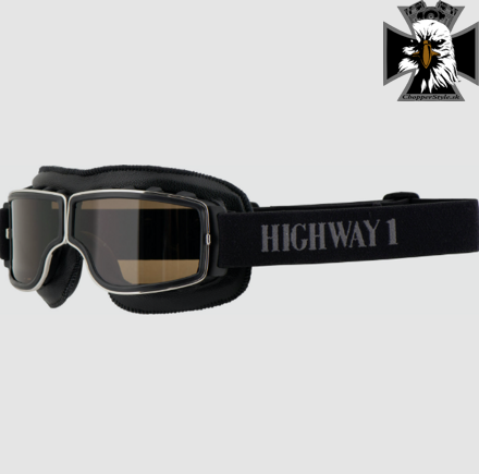 Highway - Retro motorkárske okuliare Chopper - dýmové