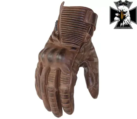 Trilobite 1942- Pánske kožené rukavice na motorku - hnedé - veľkosť S