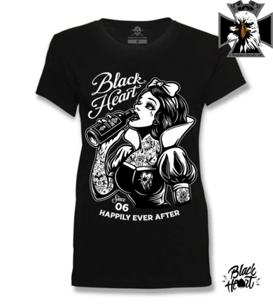 Dámske motorkárske tričko BLACK HEART SNOW WHITE