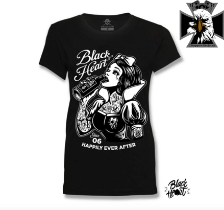 Dámske motorkárske tričko BLACK HEART SNOW WHITE